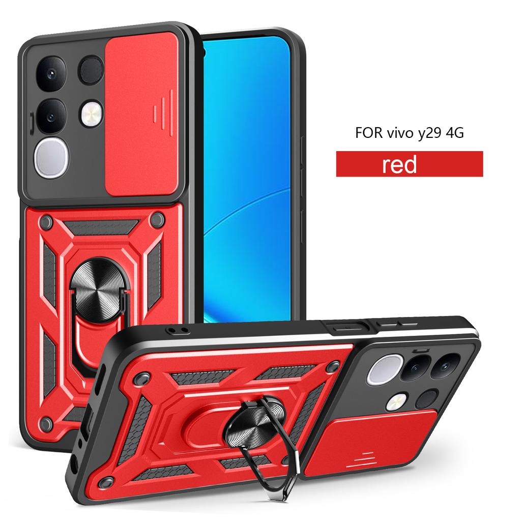 For Vivo Y29 4G Case Vivo T4x Phone Case vivo IQOO z10x Magnetic Ring Holder Armor Phone Case Slide Camera Protect Back Cover