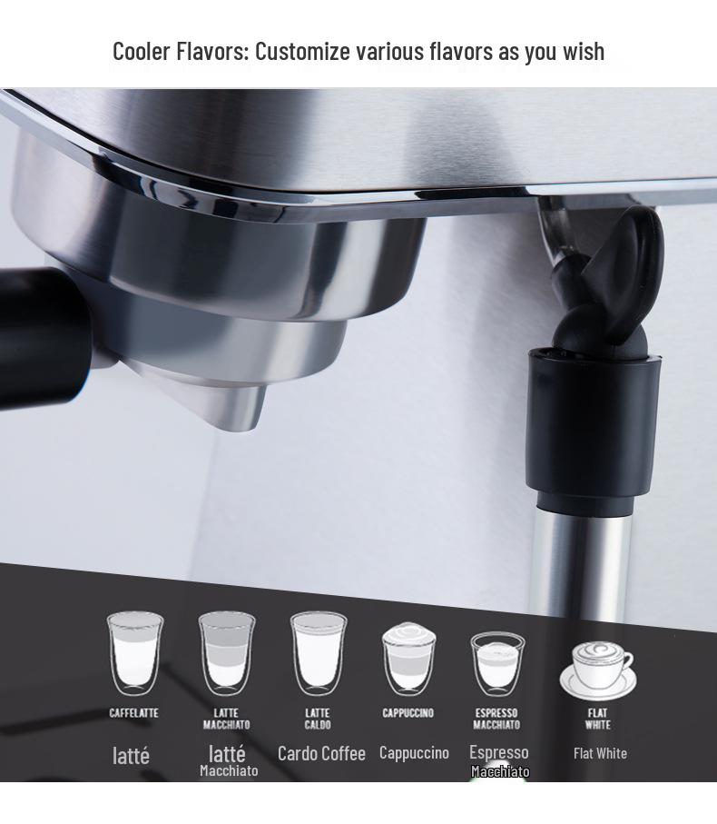 110V High-Pressure Italian Espresso Machine with Steam Milk Frother