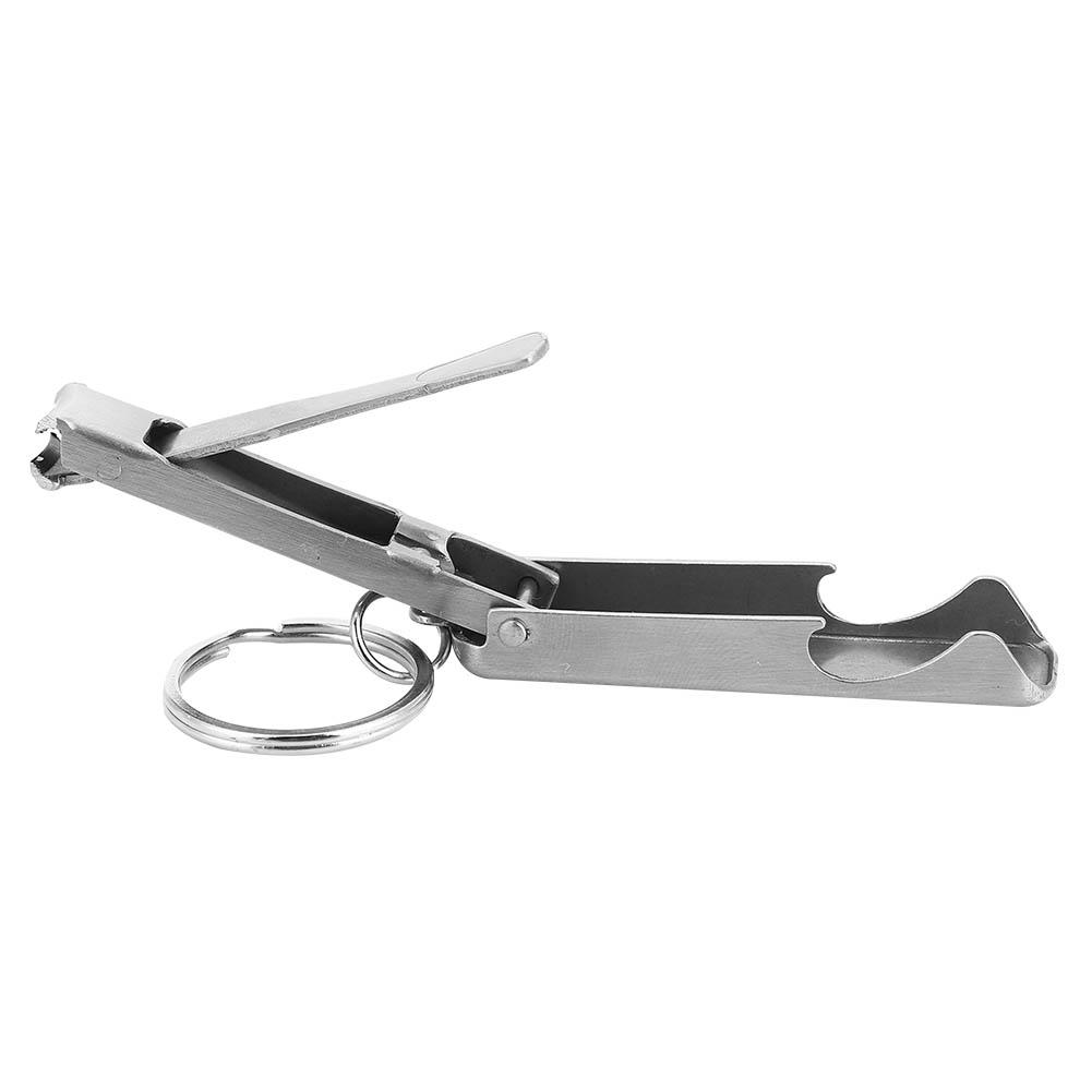 Outdoor Multi Function 2 In 1 Tool Key Chain Nail Cutter Clippers Bottle Opener