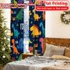 2D Flat Printing  2pcs Dino Parade Popular Window Curtain Yarn Curtains Art Deco Festive Ldeal for Digital Printing Living Room