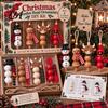 Wooden Bead Craft Kit Christmas Ornament DIY Kit, Make 4 Beaded Pendants, Wood Kits for Holidays Handmade Holiday Hanging Decorations Tree Mantel