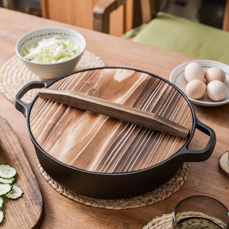 Wutuo Handmade Iron Frying Pan with Lid