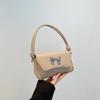 Solid color summer new simple fashion bow casual commuting armpit shoulder messenger bag bag women