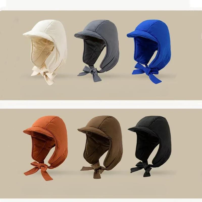 Cappelli Bomber da Uomo e da Donna Inverno Versione Coreana Nuovo Sci Freddo Ciclismo Ispessito Caldo Protezione Orecchie Cinghie Berretti Pullover