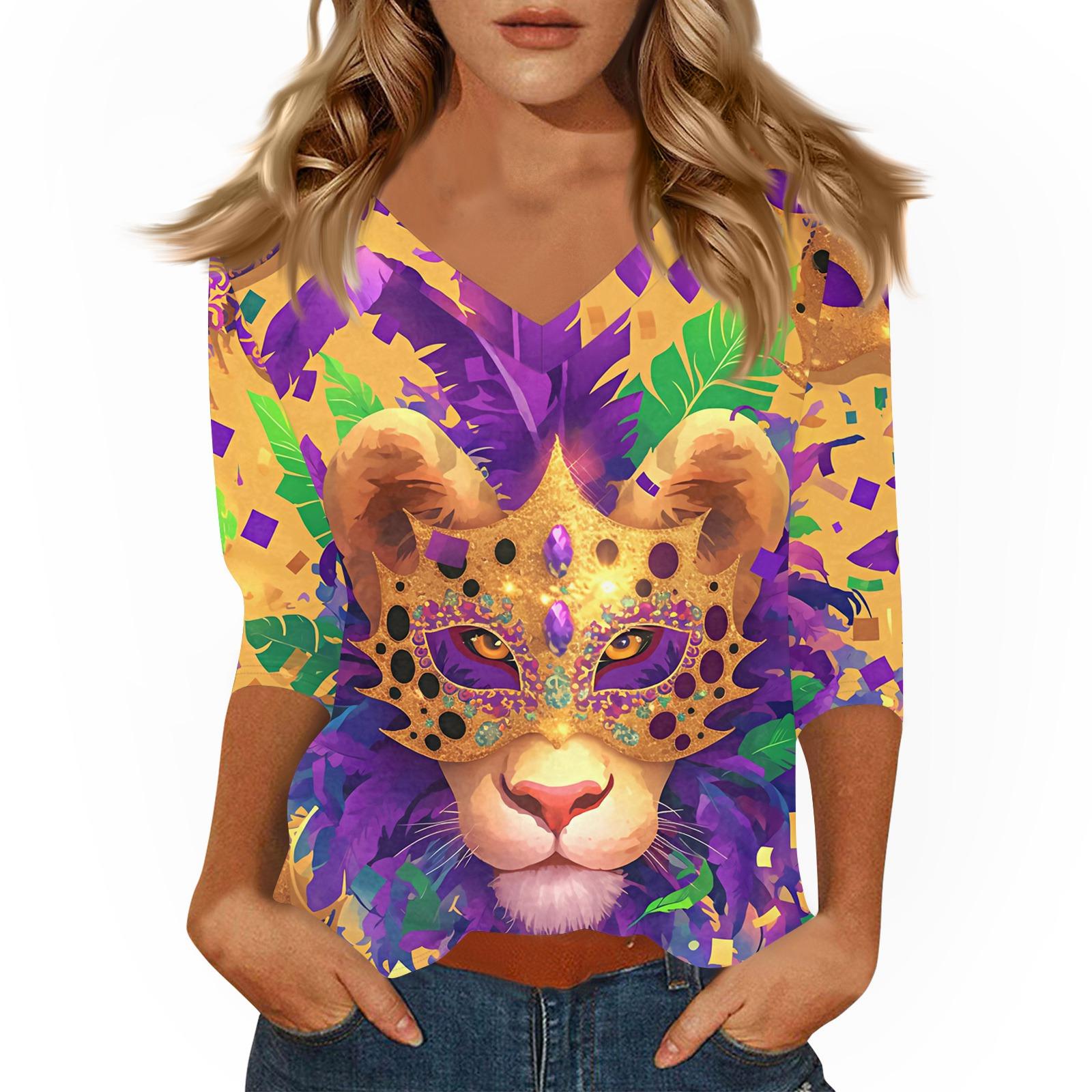 

Женская футболка с принтом, рукав 3/4, повседневная мода на выходные, базовый топ с V-образным вырезом S оранжевый