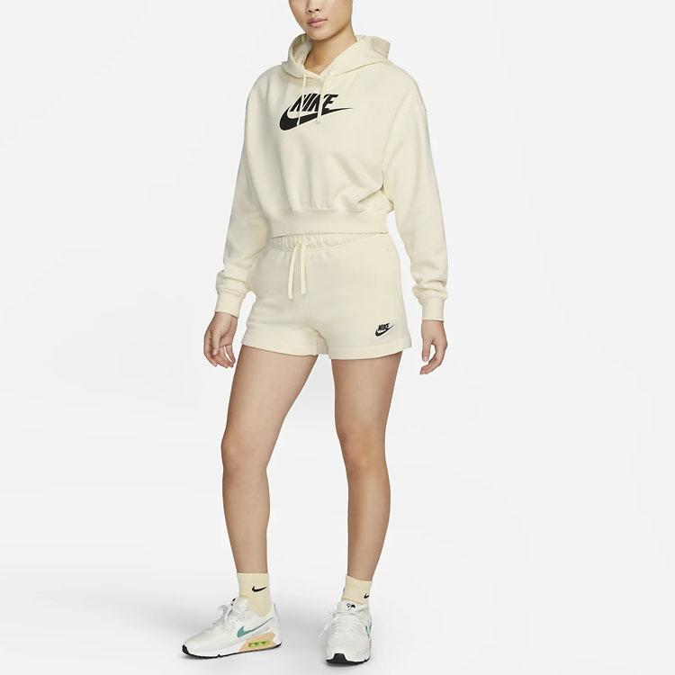 Nike Solid Color Logo Drawstring Shorts Women Bottoms Off-White DQ5803-113
