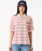 UNKNOWN PLANET Retro Multi-Stripe Polo Shirt Pink