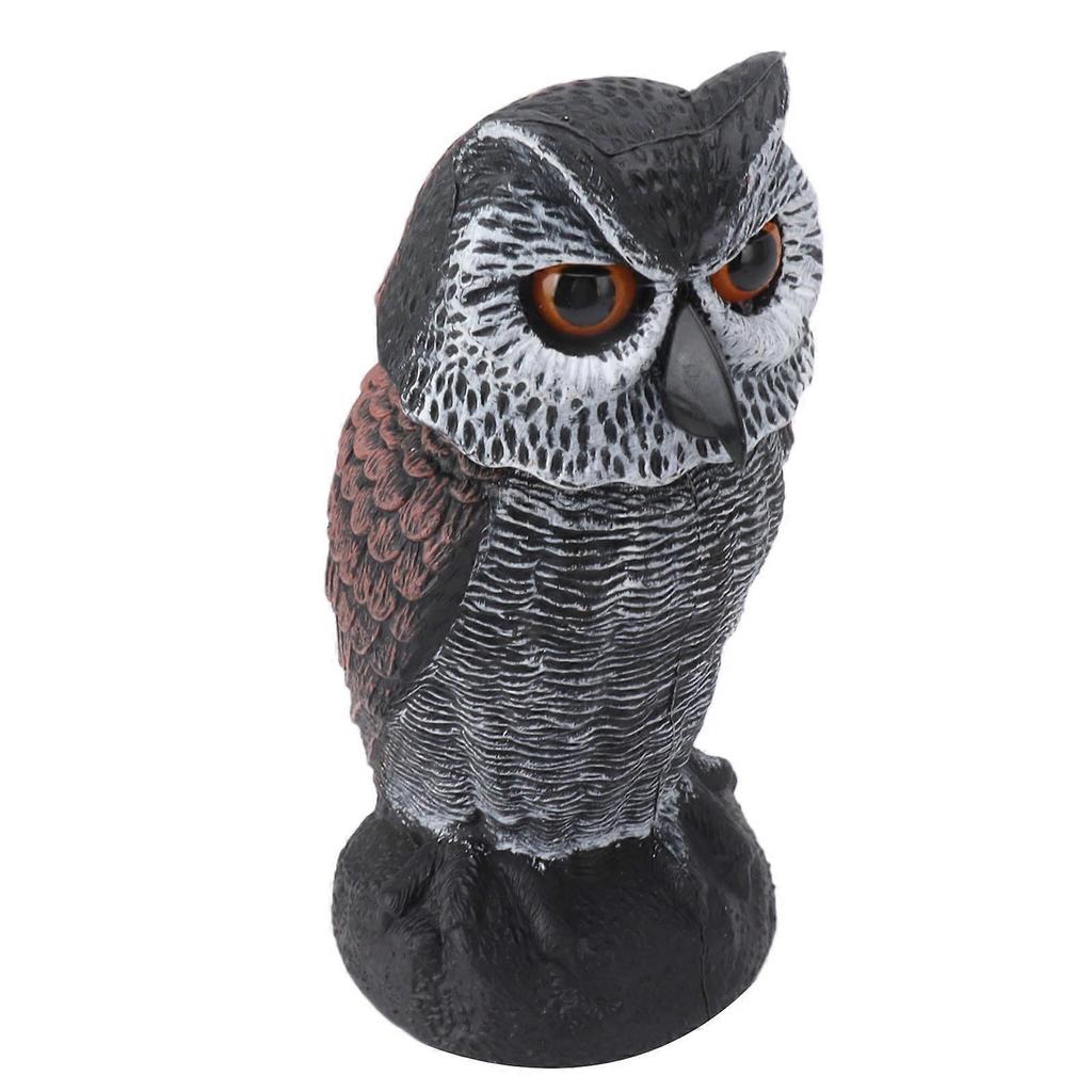 Fake Owl Decoys for Outdoor, Realistic Design Pest Repellent, Hand Painted Non Fading Color Bird Deterrents, Shake Head Design for Garden Protection,