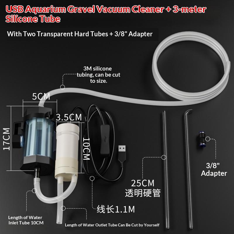 1 Set USB Powered Low Noise Aquarium Pump Portable 280GPH Aquarium Water Changer Fish Tank Cleaning For Aquarium