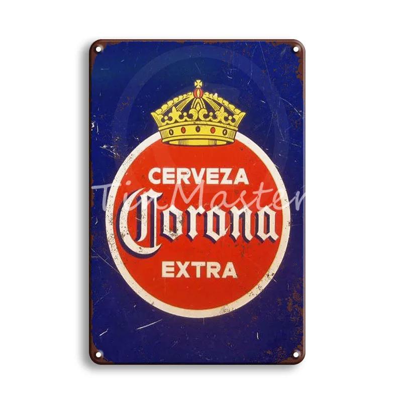 CORONA EXTRA Metal Tin Sign Vintage Beer Poster Decorative Plaques Retro Pub Bar Decor Plate Skull Metal Sign Wall Stickers