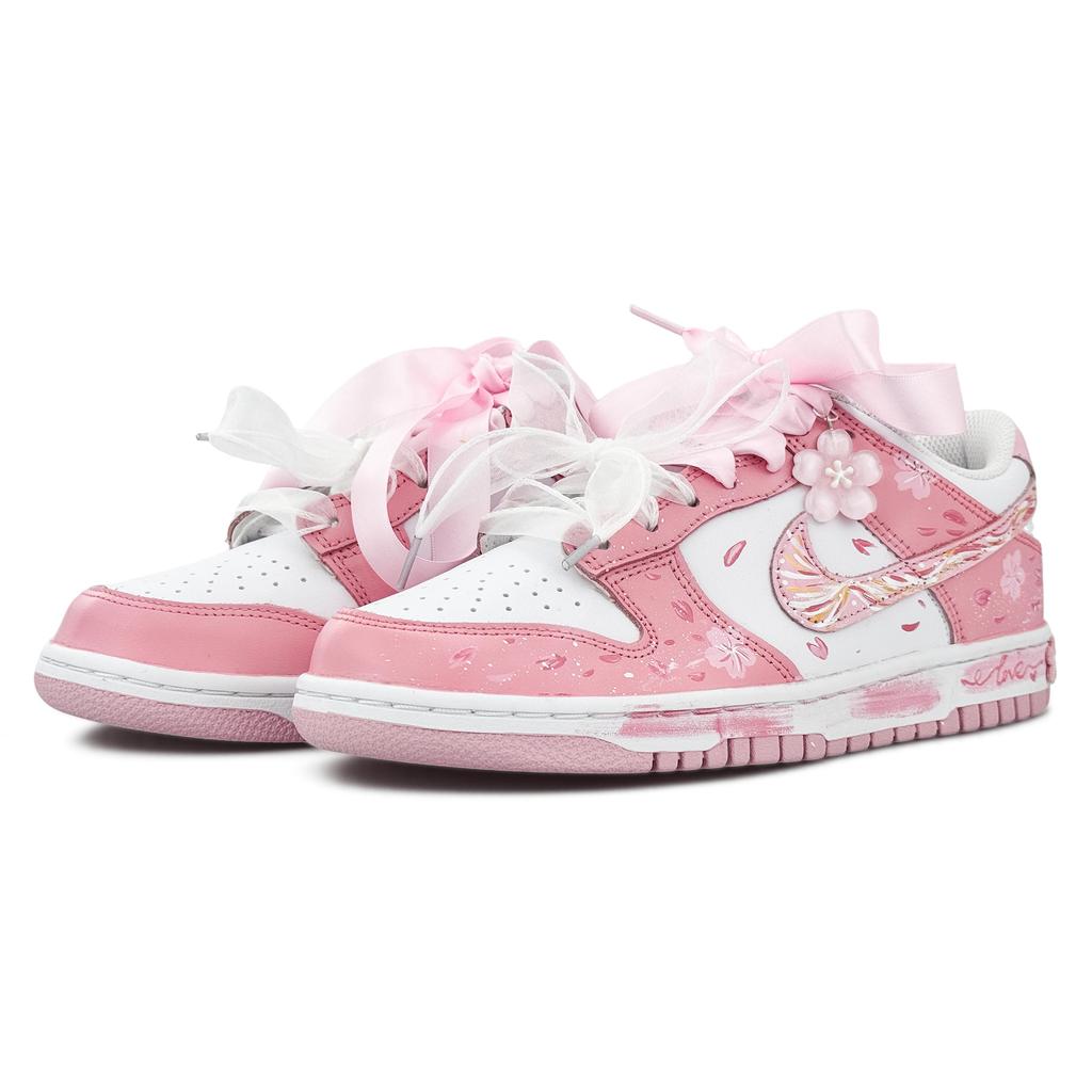 Nike Dunk Abriebfest, Leicht und Atmungsaktiv Niedrig geschnittene Skateboard-Schuhe Damen Rosa FB9109-125(Team1491-)