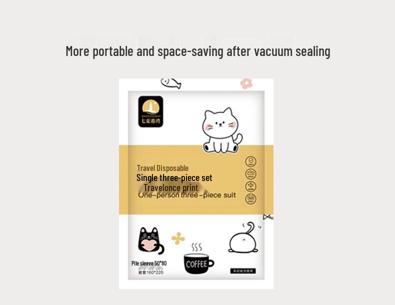 Disposable Printed Travel & Hotel Bed Set: Duvet Cover, Pillowcase, and Sheet
