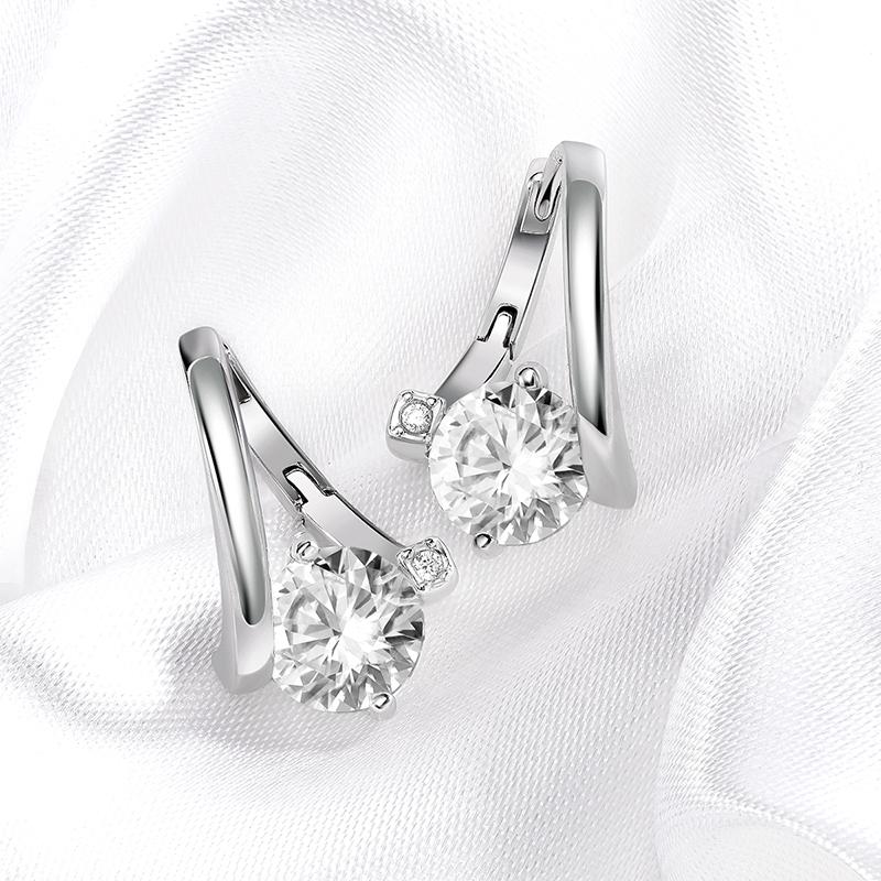 Smyoue Certified 2CTTW D Color Moissanite Hoop Earring for Women Sparkling High Quality Lab Diamond Jewelry 925  Silver