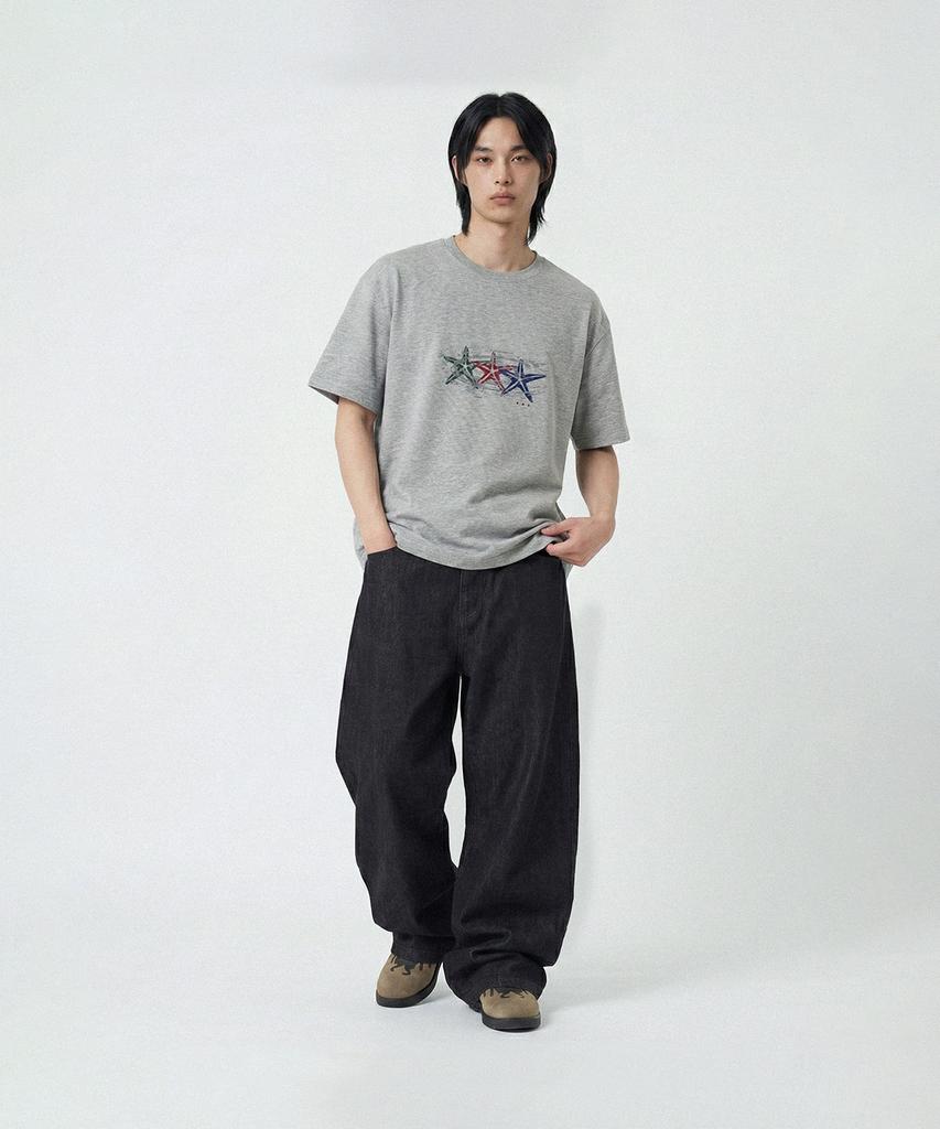 Odeupeol Starfish Crop T-Shirt(Gray)