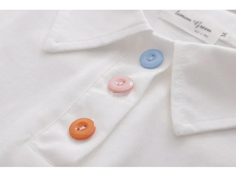 Sweet Junior High Summer Polo Shirt & High-Waist Skirt Set