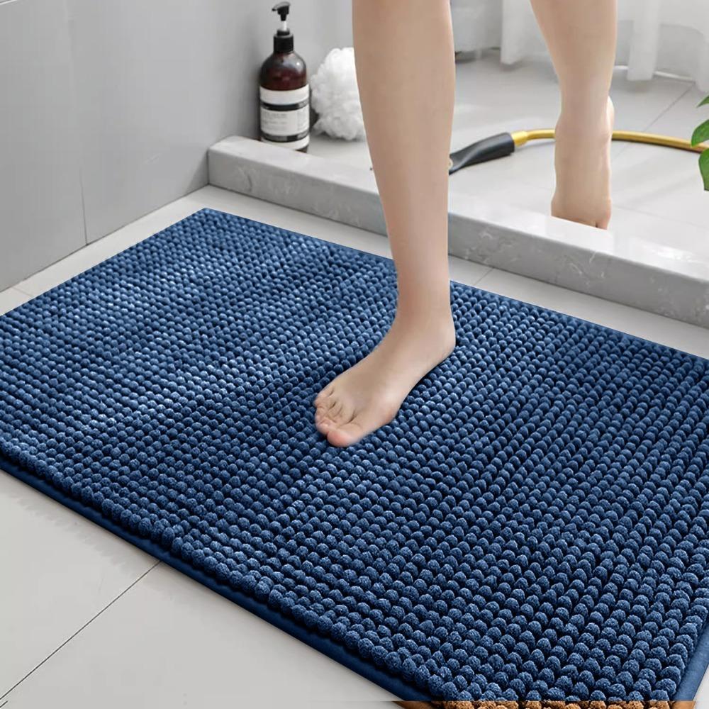 Absorbent Bath Rug Non-slip Living Room Carpets Household Chenille Bathroom Mat  Bedroom