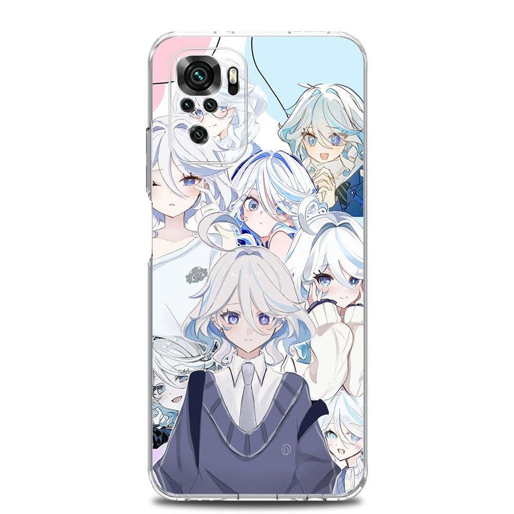 Phone Case For Xiaomi Redmi Note 14 13 12 4G 9S 9 10 11 Pro Plus 5G 14C 13C 12C 10C 9A Clear Cover Genshin Impact Lovely Furina