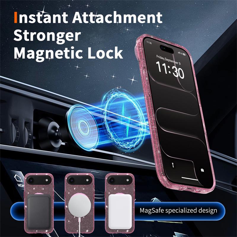 Glitter Magnetic Case for iPhone 17 - Fits iPhone 12 to 17