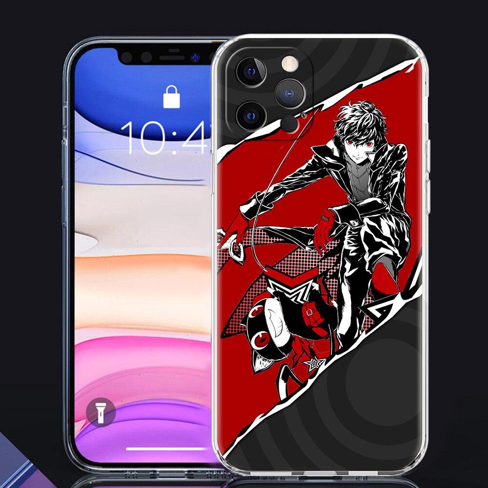 Persona 5 P5 Joker Luxury Phone Case For iPhone 14 13 Pro 11 12  Max X XR XS 7 8 Plus SE Clear Soft Silicone Cover Fundas