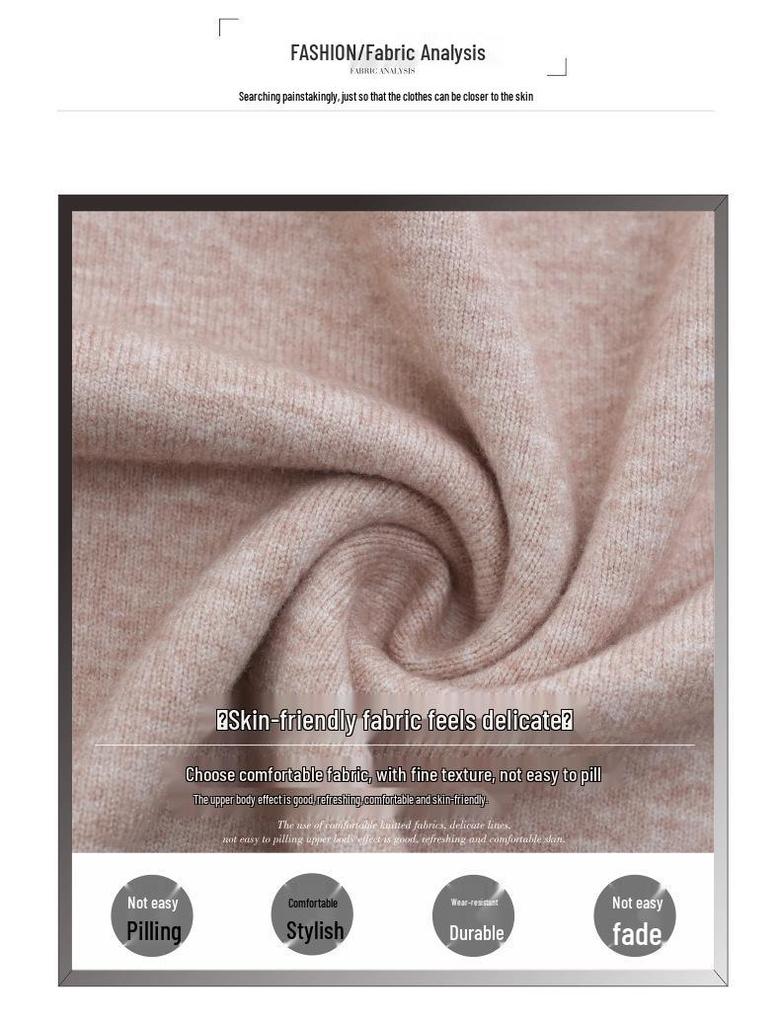 Spring 2025 Solid Color Round Neck Sweater for Middle-Aged and Elderly Women - New National Style, Simple Long-Sleeved Pullover Top