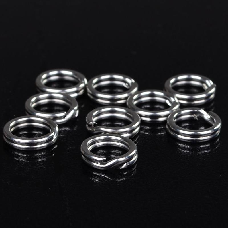 100pcs/Set 3#-8# Fishing Split Rings Double-Loop SS Lures Tackle Connectors Tool