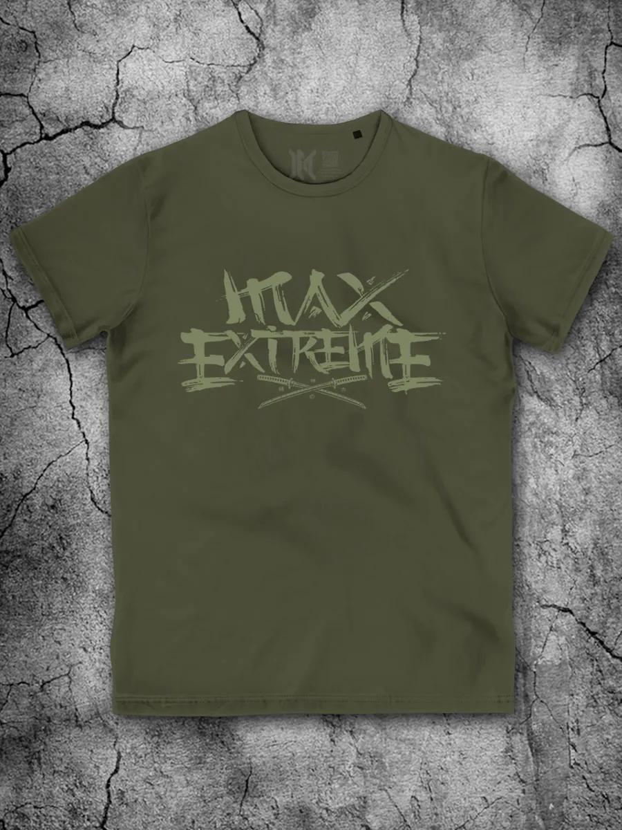 Men s yellow cotton T-shirt with print and lettering 3XL
