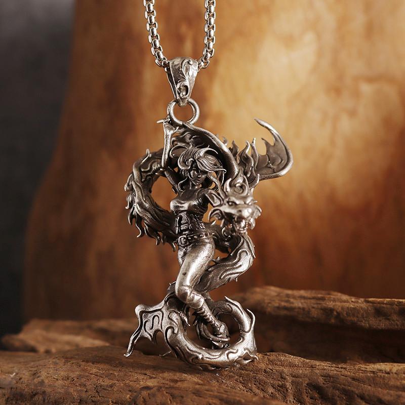 Exquisite Witch Broom Necklace Cute Magic Girl Pendant Men Women Rock Party Trendy Jewelry Halloween Gift