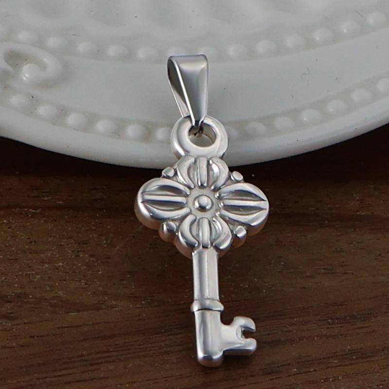 Yori 2 Stück Edelstahl Schlüssel Herz Anker Kreuz Anhänger Vakuum Galvanik 18K Gold Farbe Ofenfest