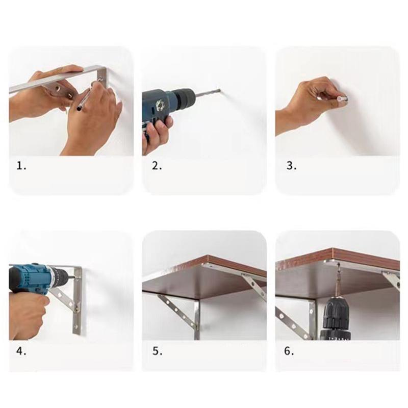 Stainless Steel Triangle Bracket Thickened Fixed Partition Wall Mounted Detachable Right Angle 3mm