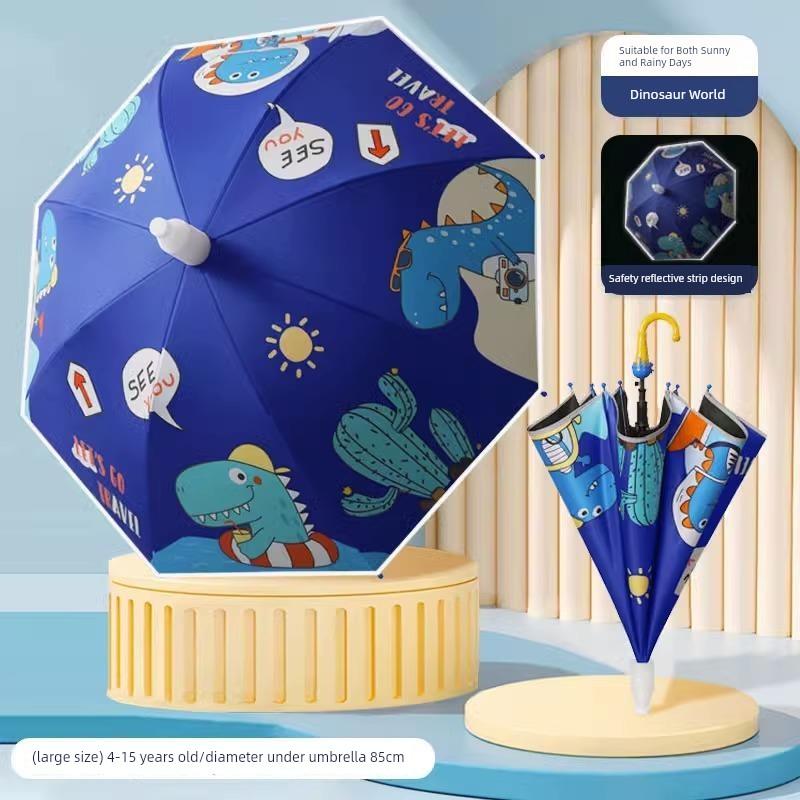 Children's Umbrella Kindergarten Baby Boys and Girls Kids Student Cartoon School Umbrella Lightweight Dinosaur Unicorn Umbrella
