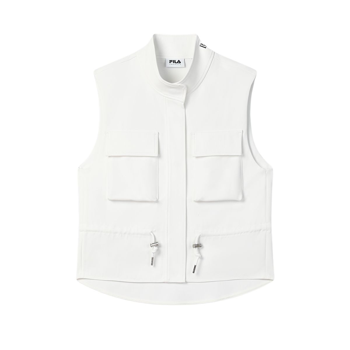 FILA Emerald Fashion Casual Woven Solid Vest Women vests Cloud-White F11W524702F-WT