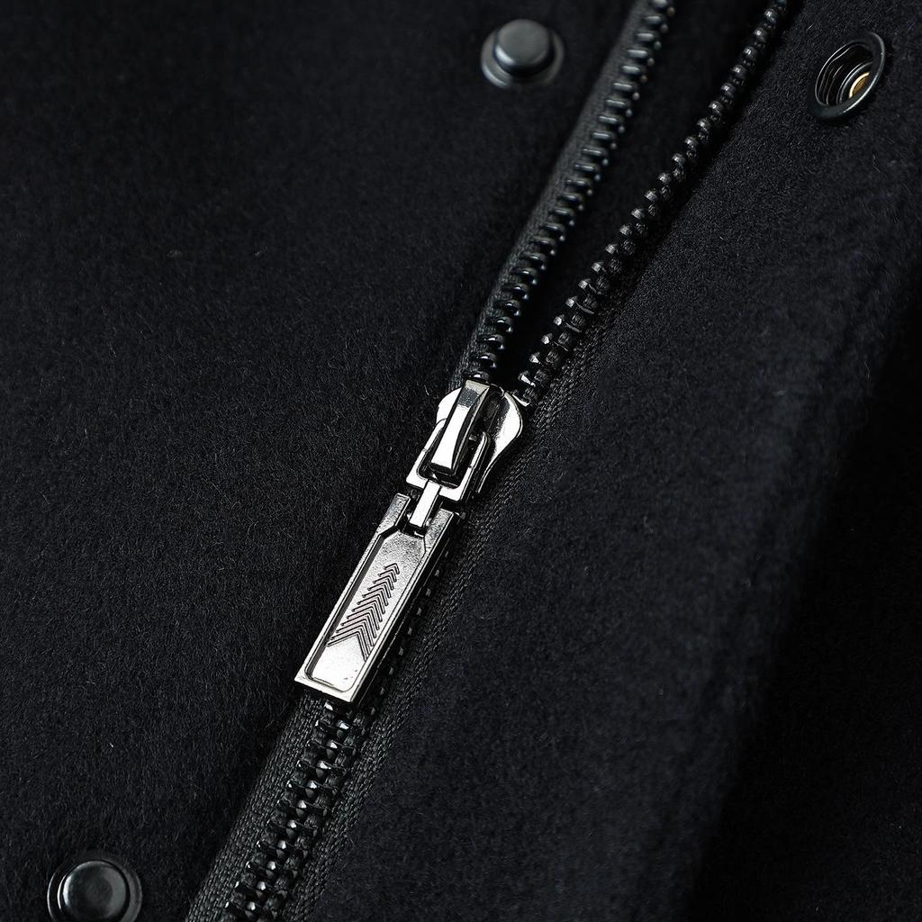 Men's Mid-Length Wool Jacket: Autumn/Winter Style for Mature and Elderly - Cotton-Padded, Thickened, Business Casual.