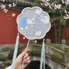 Dekorativer runder Handventilator mit Blumenmuster, Seidenfächer, klassischer Hanfu-Fächer, Hochzeitsgeschenke