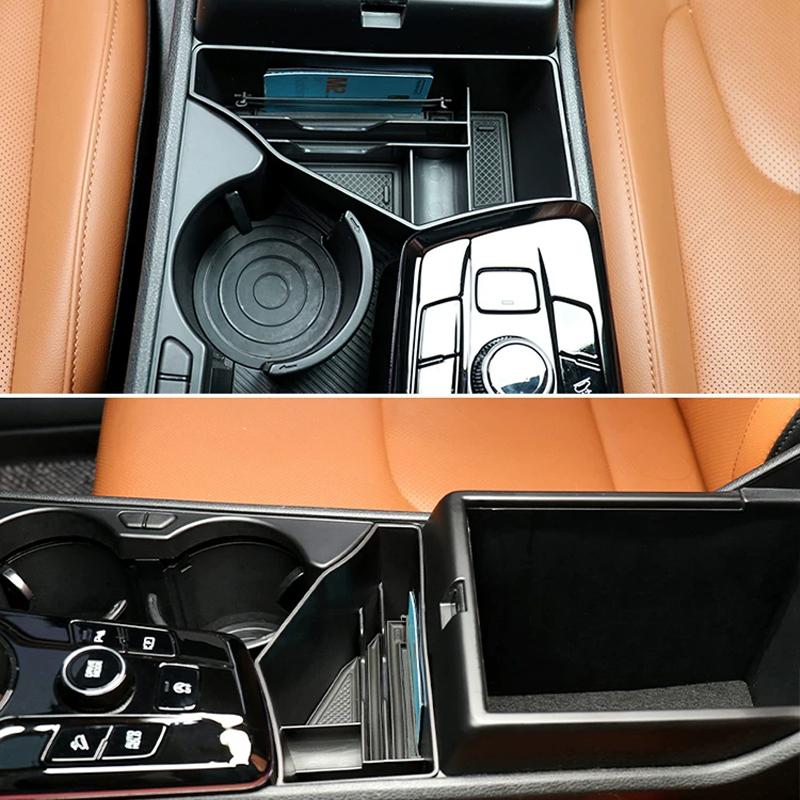 Car Storage Box for Kia Sportage 5 NQ5 2025~2027 2026 Rubber Mat ABS Armrest Central Console Tidying Organizer Tray Accessories