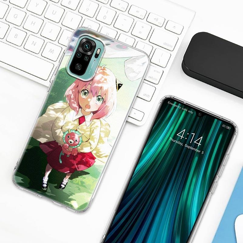 Spy X Family Anya Forger Anime Phone Case For Xiaomi Redmi Note 9s 8 11 7 9 10 Pro 10s 11s 8Pro K40 Clear Cover Cute  Girl Cases