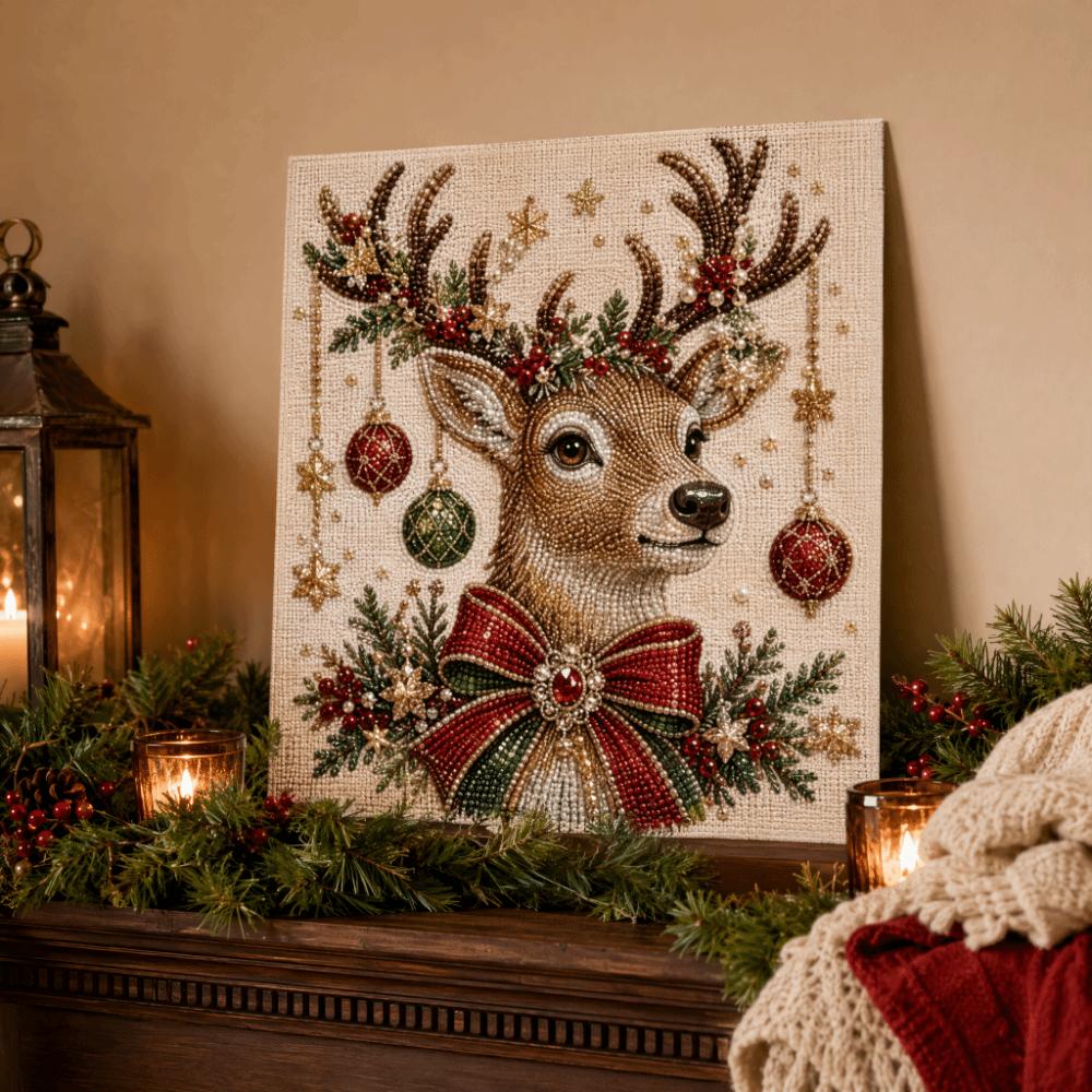 Wall Art Diamond Painting Kit Relaxing Activity DIY Craft Kit Christmas Holiday Decor