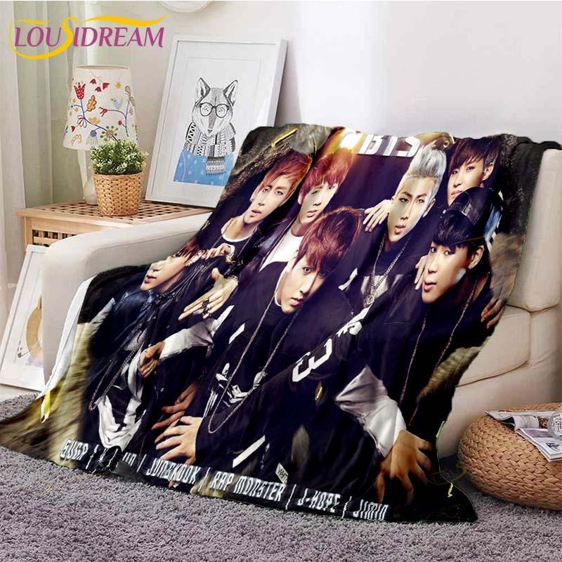 Newest Kpop Bangtan Boys Blanket Sofa Bed Blanket Super Soft Warm Blanket Cover Fleece Throw Blanket