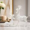 Deer Figurine with Floral Relief Nature-Inspired for Tabletop