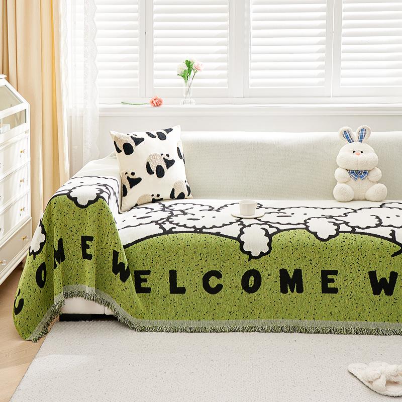 1pc Sofa Cover, Universal Sofa Slipcover For All Seasons, Non-slip Sofa Cover Blanket, Sofa Cushion Protective Cover, Suitable F