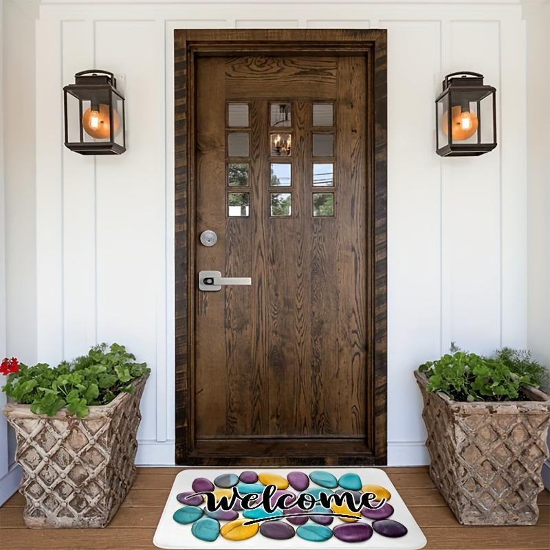 1PC Welcome Pattern Kitchen Rugs Non-Slip Home Door Mats Pop Design Bathroom Rug Bath Mat Carpet for Home Sink Laundry Decor