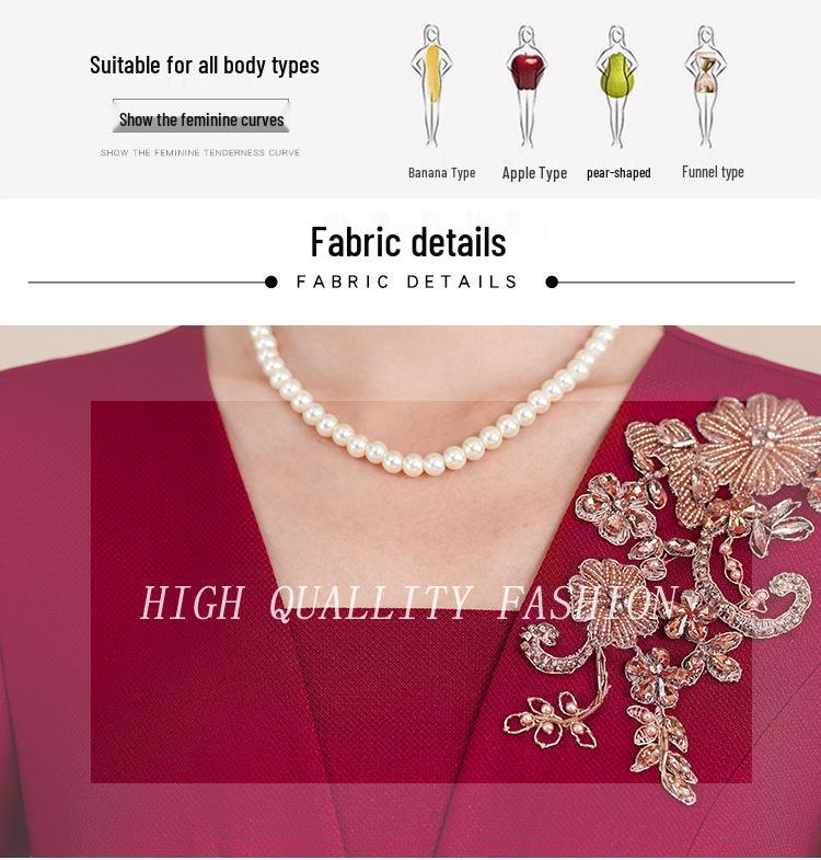Spring 2025 Elegant Wine Red Dress for Mother of the Bride/Groom: Formal Wedding Banquet Wear