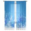 Música inverno azul natal tule cortinas para sala de estar decoração quarto transparente sala cozinha tratamento janela