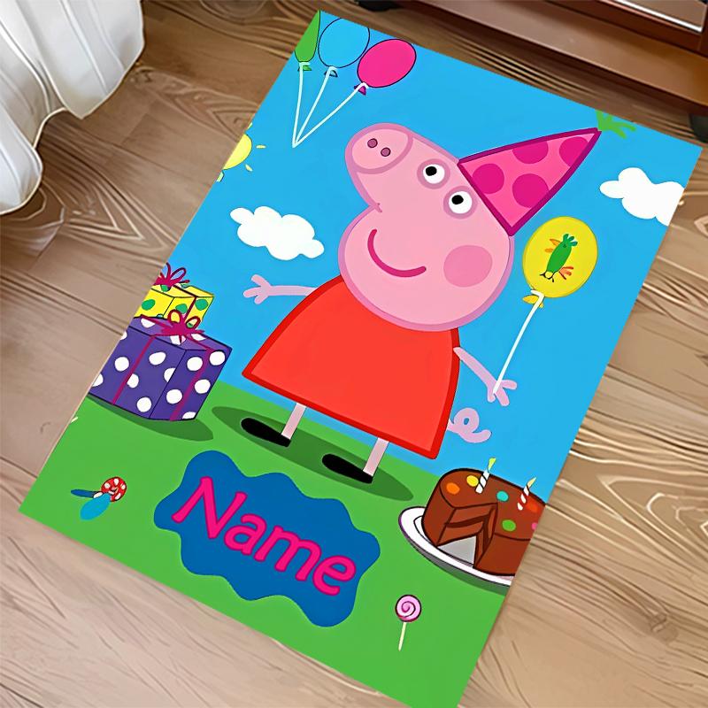 Custom personalization Peppa Pig Print Area Rug - Soft, Washable Non-Slip Indoor Mat,Living Room,Home&Office Decorative Rug
