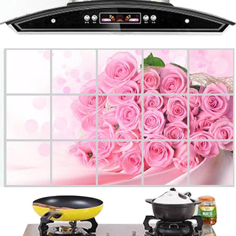 Papier Peint Mural de Cuisine Amovible Imperméable Autocollant Mural Vinyle Décoration Murale Maison DIY Impression Fruits Cuisine Décoration Cuisine