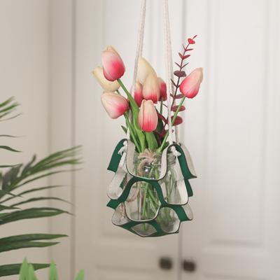 Hanging Basket Multifunctional Hollow Faux Leather Swing Succulents Hanging Basket for Greening Projects