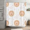 Cute Lion Print Shower Curtain Modern Bathroom Decor for Kids Room Waterproof Fabric with Hook Rings Set Light Pink Color Size: