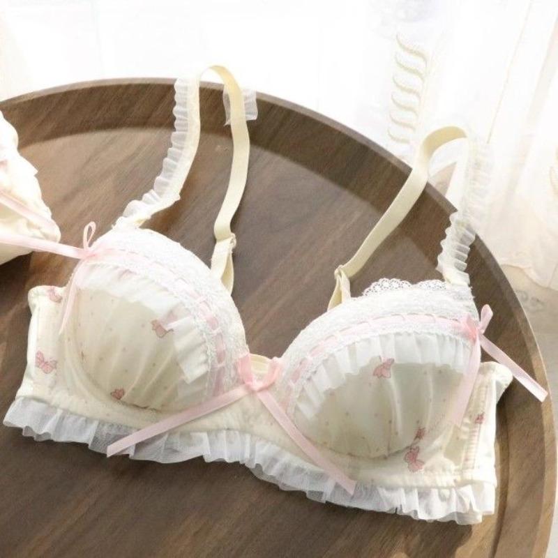 

Милые спортивные бюстгальтеры для девочек, кружевные бюстгальтеры пуш-ап, беспроводное нижнее белье, модные внутренние топы 38/85AB