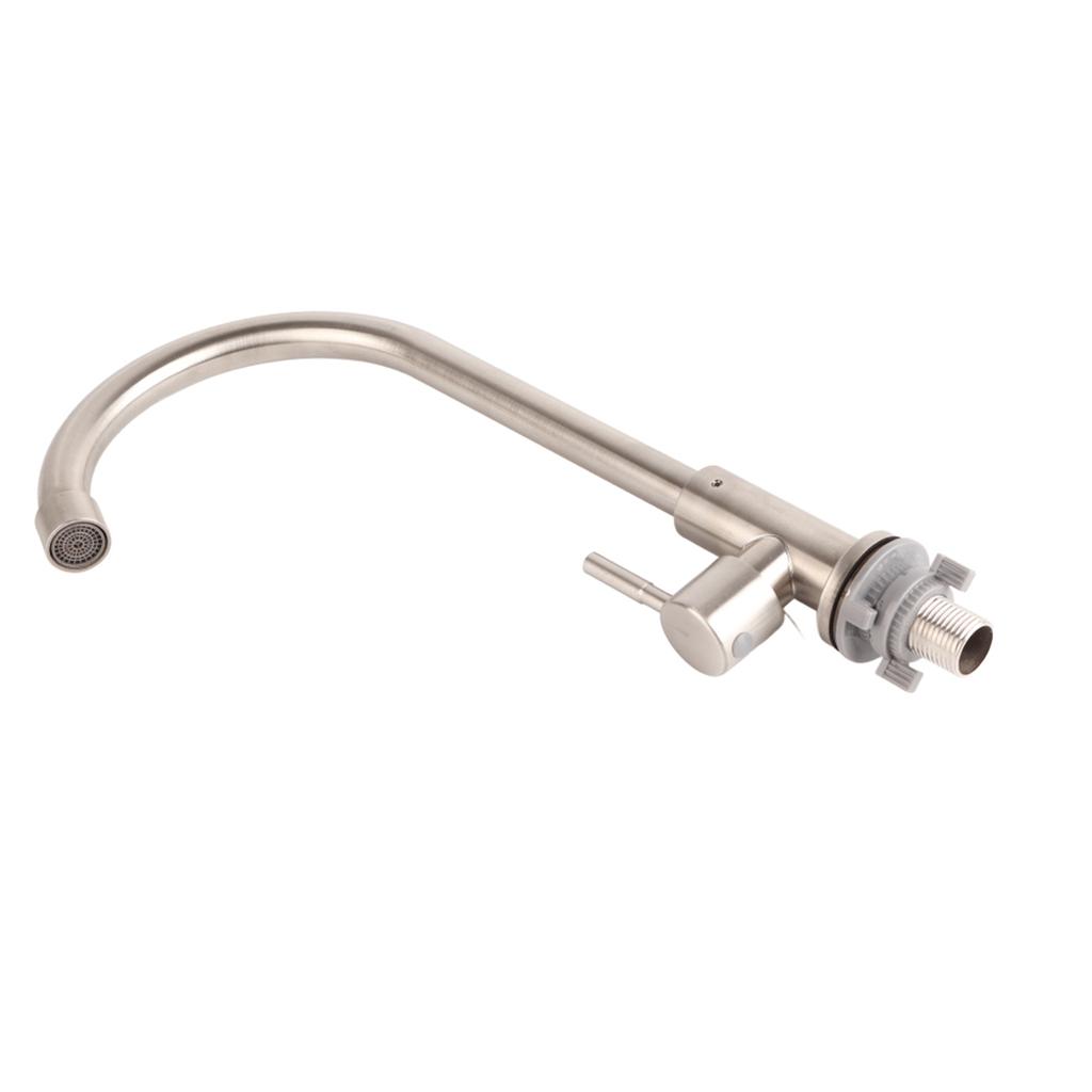 G1/2in Gewinde Edelstahl Einzelkalt Einloch Spülbecken Wasserhahn 360 Grad Drehung Küche