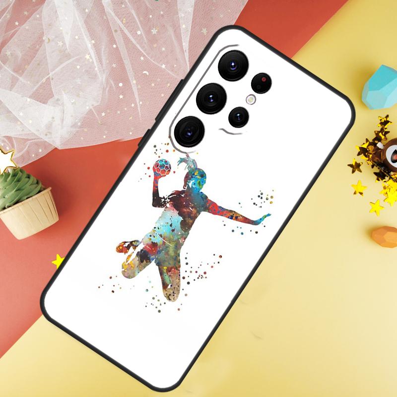 

Stylish Playing Handball Phone Case For Samsung Galaxy S26 S25 S24 S21 S20 S22 S23 Ultra S10 Plus S25 FE Cover Coque Galaxy S20Ultra