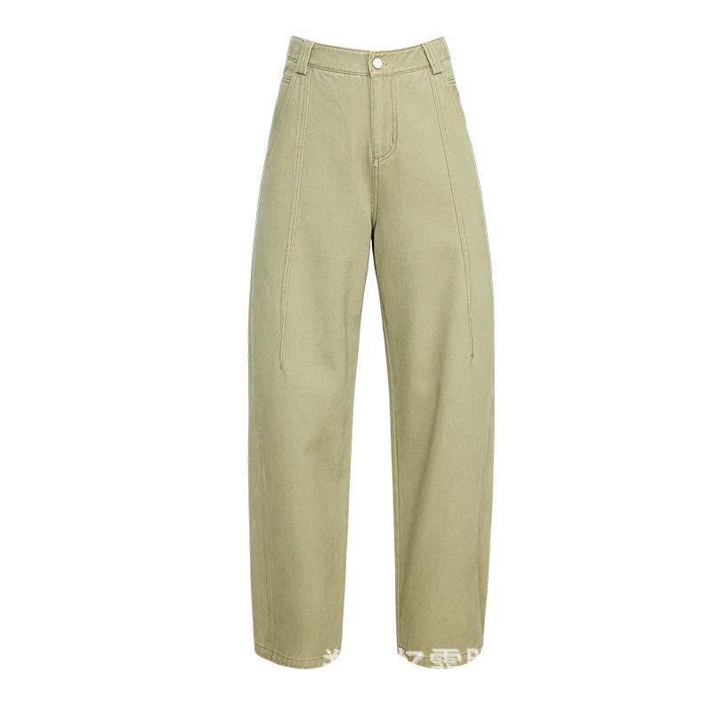 Yi Fei Women's Autumn 2025 Cream White Curved & Straight Leg Wide Denim Pants